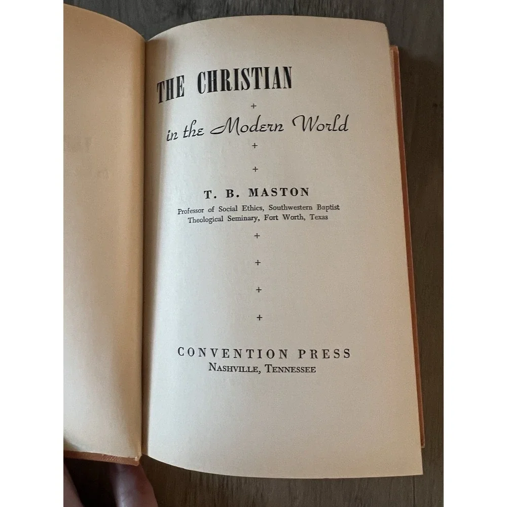 The Christian in the Modern World TB‎ Maston Antique Book Baptist Training Union